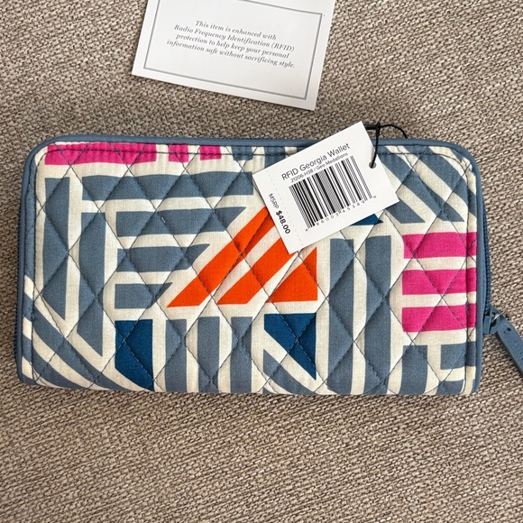 Vera Bradley Multicolor Geometric Quilted Wallet RFID - Picture 2 of 4